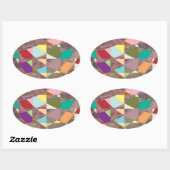 Abstracte kleuren Glitter Ovale Sticker (Vel)