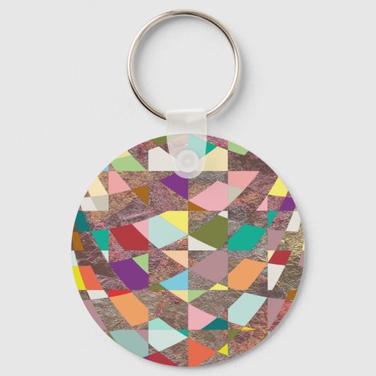 Abstracte kleuren Glitter Sleutelhanger (Voorkant)
