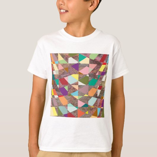 Abstracte kleuren Glitter T-shirt (Voorkant)