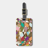 Abstracte kleuren Gold Foil Bagagelabel (Voorkant verticaal)