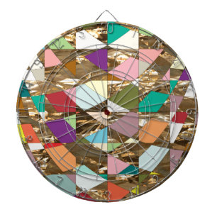 Abstracte kleuren Gold Foil Dartbord