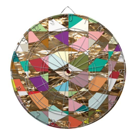 Abstracte kleuren Gold Foil Dartbord (Voorkant)