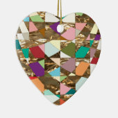 Abstracte kleuren Gold Foil Keramisch Ornament (Rechts)