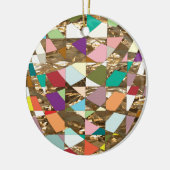 Abstracte kleuren Gold Foil Keramisch Ornament (Links)