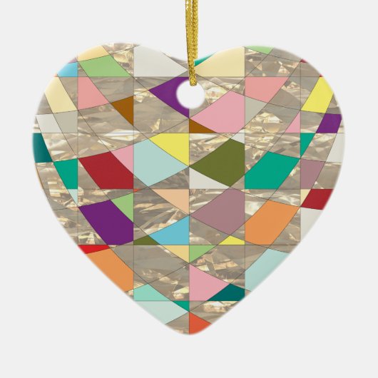 Abstracte kleuren Gold Keramisch Ornament (Voorkant)