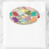 Abstracte kleuren Gold Ovale Sticker (Tas)