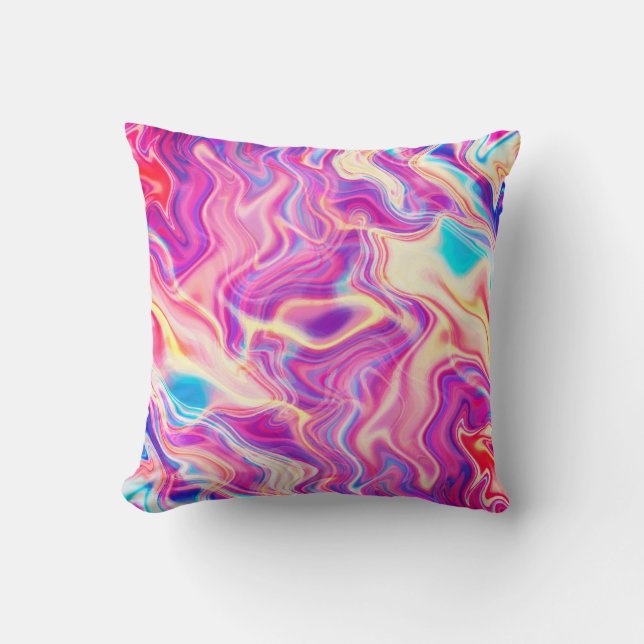 Abstracte kleuren kussen (Voorkant)