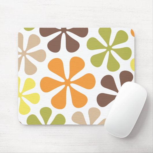 Abstracte kleuren met grote drijvers Retro Muismat (Met muis)