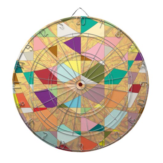 Abstracte kleuren Sun Burst Dartbord (Voorkant)