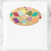 Abstracte kleuren Sun Burst Ovale Sticker (Tas)