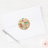 Abstracte kleuren Sun Burst Ronde Sticker (Envelop)