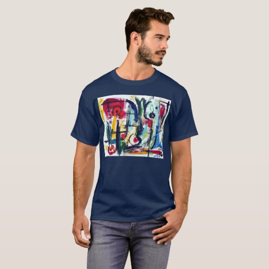 Abstracte kleuren t-shirt (Voorkant volledig)
