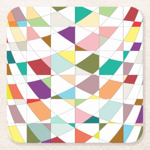 Abstracte kleuren — Tapestry Vierkante Kartonnen Onderzetter