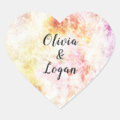 Abstracte kleuren voor de bodes hart sticker (Voorkant)