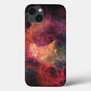 Abstracte kleuren zwart-Oranje rood iPhone 13 Hoesje