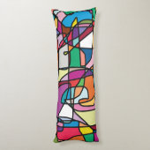 Abstracte kleurenbalk lichaamskussen (Achterkant (Verticaal))