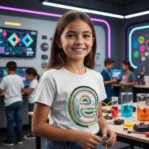 Abstracte Kleurenbrief E Meisjes T-shirt