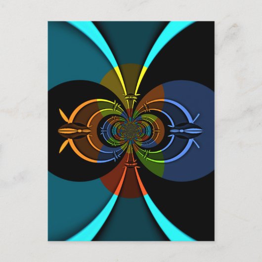 Abstracte kleurenburst art print briefkaart (Voorkant)