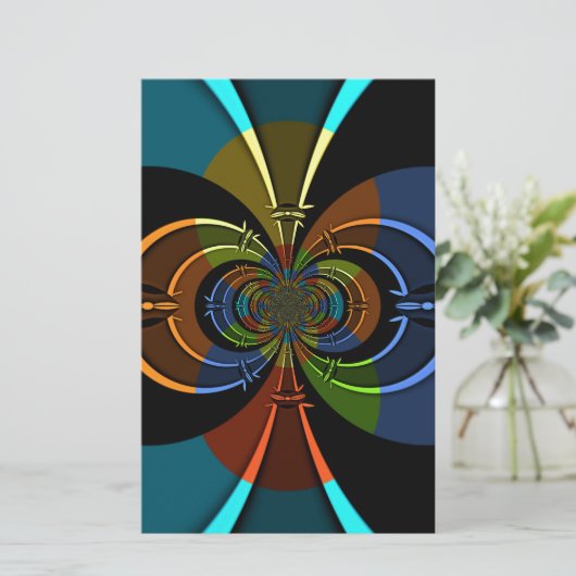 Abstracte kleurenburst art print briefpapier (Staand voorkant)
