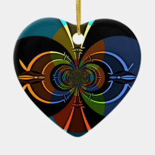 Abstracte kleurenburst art print keramisch ornament