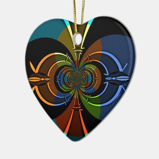 Abstracte kleurenburst art print keramisch ornament (Links)