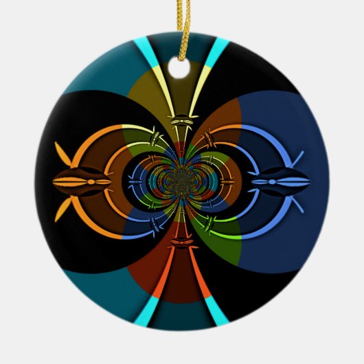 Abstracte kleurenburst art print keramisch ornament (Voorkant)