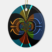 Abstracte kleurenburst art print keramisch ornament (Links)