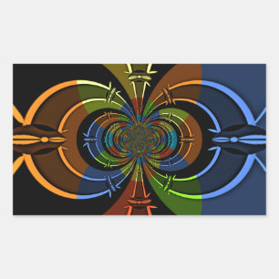 Abstracte kleurenburst art print rechthoekige sticker