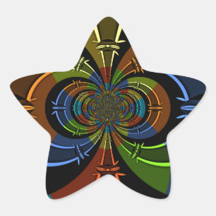Abstracte kleurenburst art print ster sticker