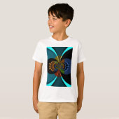 Abstracte kleurenburst art print t-shirt (Voorkant volledig)