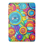 Abstracte kleurencirkels badmat (Voorkant Verticaal)