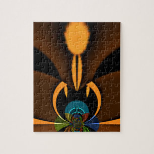 Abstracte kleurencontrastillustratie legpuzzel