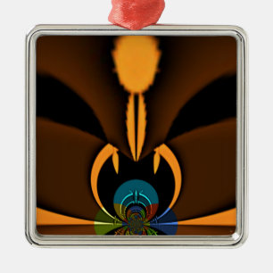 Abstracte kleurencontrastillustratie metalen ornament