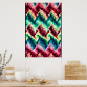 Abstracte kleurengolven poster (Keuken)