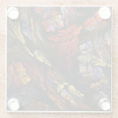 Abstracte kleurenharmonie glazen onderzetter (Achterkant)