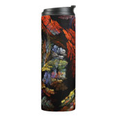 Abstracte kleurenharmonie thermosbeker (Gedraaid links)