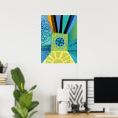 Abstracte kleureninkool poster (Thuiskantoor)