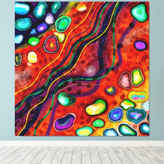 Abstracte kleurenkunst canvas afdruk (Insitu (Houten vloer))