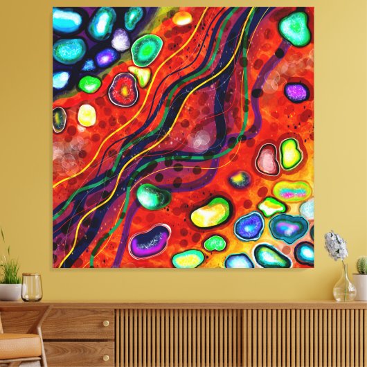 Abstracte kleurenkunst canvas afdruk (Insitu (Woonkamer))