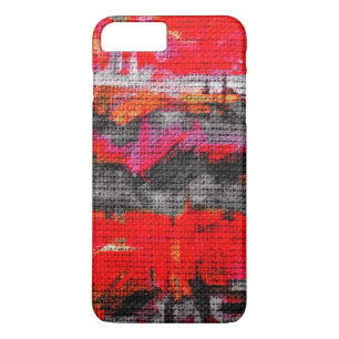 Abstracte kleurenpenseel Rustic Burlap #21 iPhone 8 Plus / 7 Plus Hoesje