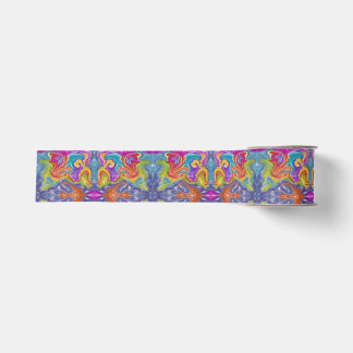 Abstracte kleurenwerveling grosgrain lint
