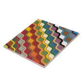 Abstracte kleurige golvende strepen tegeltje (Zijkant)