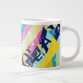 Abstracte kleurige Hola Extra Grote Beker (Rechts)