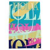 Abstracte kleurige Hola Medium Cadeauzakje (Achterkant)