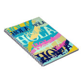 Abstracte kleurige Hola Notitieboek (Rechterzijde)