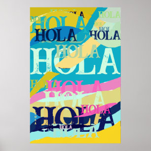Abstracte kleurige Hola Poster