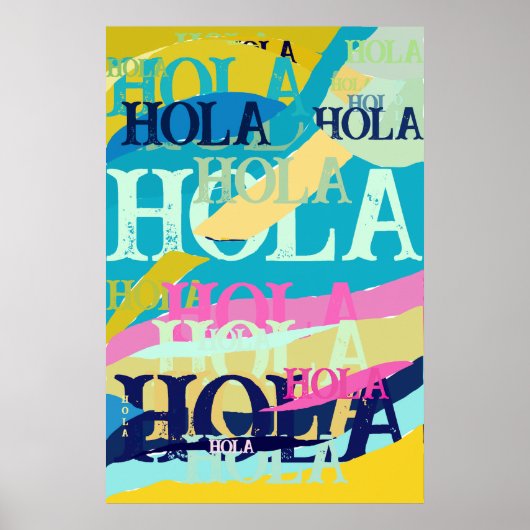 Abstracte kleurige Hola Poster (Voorkant)