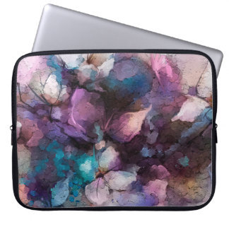 Abstracte kleurige olie, acrylverf van veer laptop sleeve