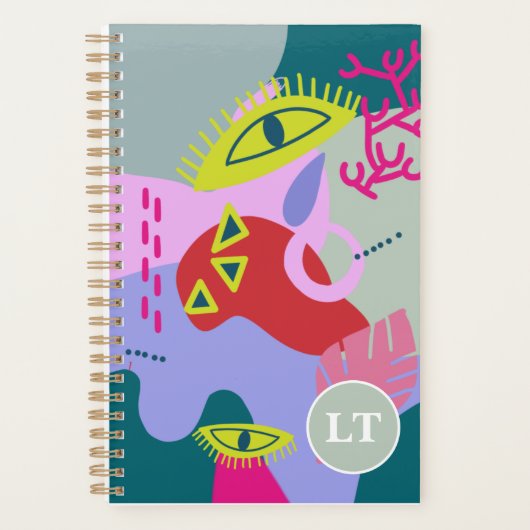 Abstracte kleurige rode ogen trendy Planner (Voorkant)