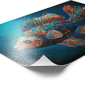 Abstracte kleurige vis foto afdruk (Hoek)